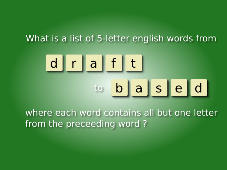 blanagram's tweet photo. Find the series of 5-letter blanagrams from "draft" to "based".
Solve many other levels in Blanagram for Android!
https://t.co/2CeBsE5hqZ

RT to get the solution

 #playing #wordgame #words https://t.co/lS9MOep7i8