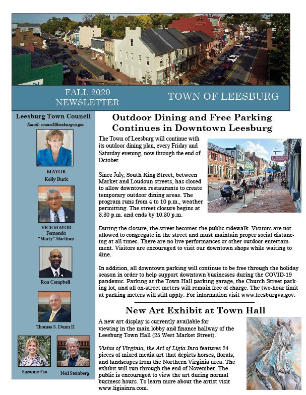 TownofLeesburg's tweet image. The #townofleesburg's fall residential newsletter is now available to view on the Town’s website. #leesburgva #fallnewsletter #residentialnewsletter bit.ly/3c7kWQc