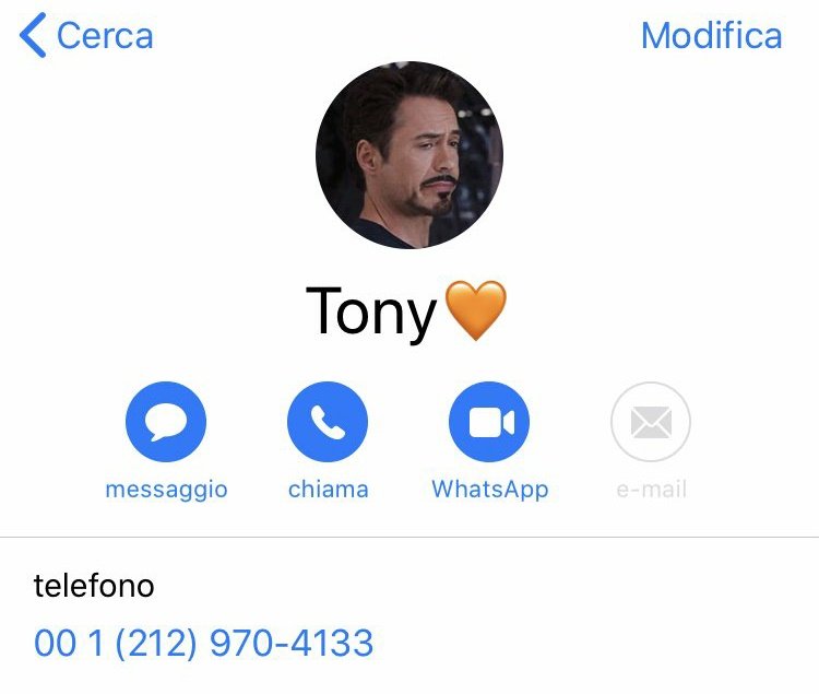 perchetendenza's tweet photo. "Tony Stark":
Perché componendo il numero 00 1 (212) 970-4133 si può sentire la sua voce registrata https://t.co/0hQNBd11xc
