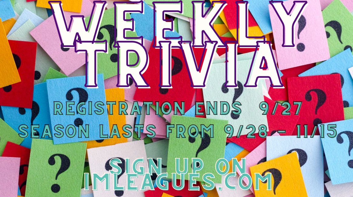 TrumanCampusRec's tweet photo. Miss going out to weekly trivia nights? We have just the thing for you! Join our weekly trivia league and never miss out with our virtual trivia night nights! Sign up on https://t.co/xsia5oNrm9 now! #IMaChampion #TrumanIMs https://t.co/A45ogMpvFB