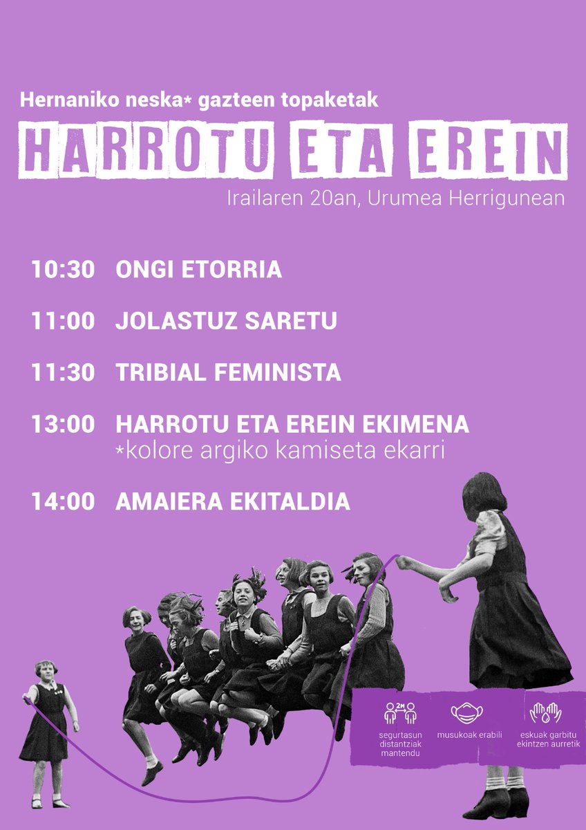 UrumeaGunea's tweet photo. Igandean Hernaniko neska* gazteon topaketak izango dira Urumean.

Segurtasun neurriak hartuko dira eta izena ematea beharrezkoa izango da.

Ondorengo estekan egin dezakezue:

https://t.co/5Y7Swbnrlb https://t.co/Db4nRyH1ZN