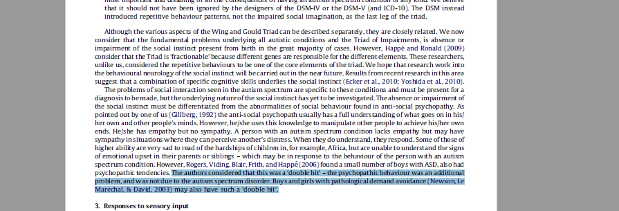 PDA behaviours might not be caused by autism, by Wing et al (2011). https://www.sciencedirect.com/science/article/abs/pii/S0891422210002647