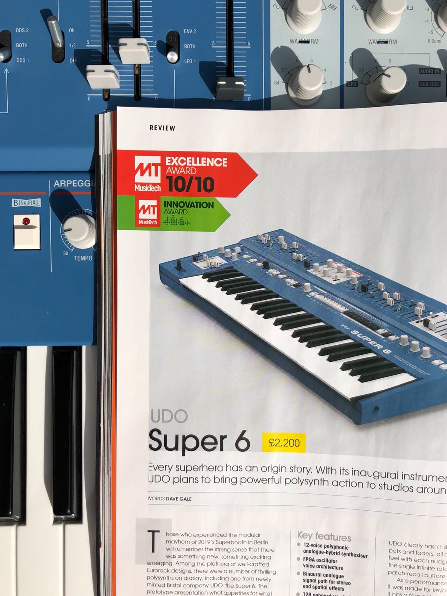 We are thrilled to have kindly received a fantastic review from <a href="/MusicTechMag/">MusicTech</a>.

We achieved a '10/10 Excellence Award' for the Super 6, as well as the 'Innovation Award'!

This is a fantastic moment for the UDO team and everyone who has contributed to our success. So, thank you.
