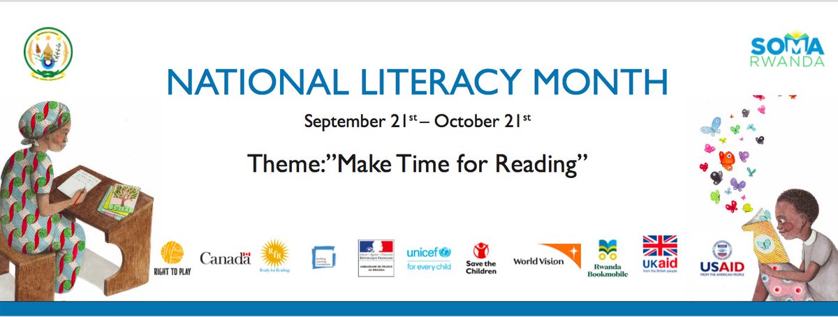 ReadyforReading's tweet photo. 4 Days to the #RwandaNLM2020: Starting Sept 21st – Oct 21st the literacy month serves to discuss challenges and the way forward for continuing to promote a culture of reading. #TillEveryOneCanRead #MakeTimeForLearning #MumpeUrubugaNsome @SomaRwanda https://t.co/YCDujYD1M2