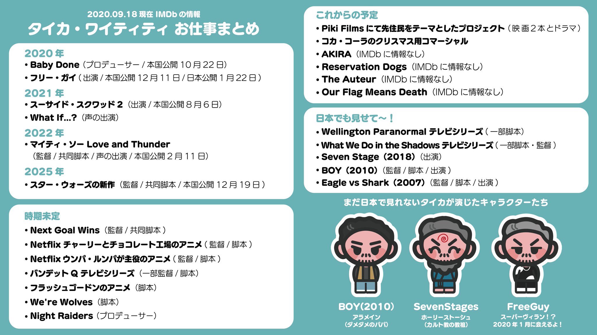 ゆり タイカ ワイティティお仕事情報まとめです ご確認ください ゆり タイカ ワイティティお仕事情報まとめです ご確認ください