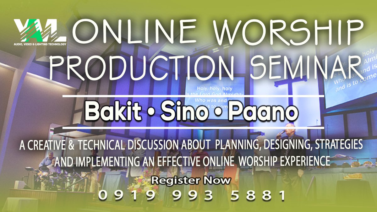 markyuloaudio's tweet image. Online Worship Production Seminar on SEPTEMBER 26, 2020 at 9: 30 AM - 12 NN
Contact +639178594107

This seminar covers the online church activities and services with the preparations, engaging creative presentations, tools, and information to create an excellent online worship