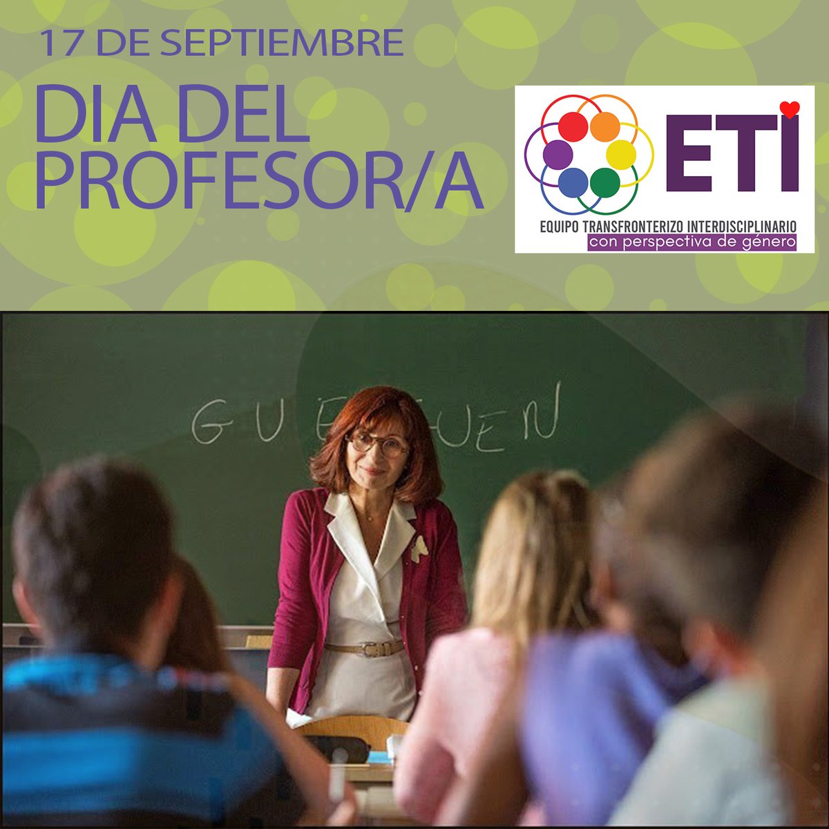 Equipo_Eti's tweet photo. #DiadelProfesor
En la Argentina, los 17 de septiembre se celebra el "Día del Profesor/ra" en recuerdo de José Manuel Estrada, quien falleció ese día de 1894.

🤗Saludamos a todos los Profesores que con el ❤️ día a día abrazan la tarea de enseñarnos.👩‍🏫 https://t.co/i5J3ZIyTKt