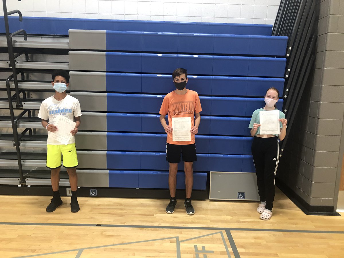 patriot_pe's tweet photo. Congrats to Kimber Noble, Garrett Carney, and Kendrick Johnson on finishing 100 laps of the 20m Pacer Test!! Great work!! #patriotlearning https://t.co/TrCbtO3OYs