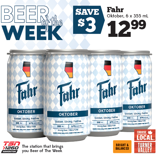 Multiple @CdnBrewAwards winner and @worldbeerawards winner @FahrBeer is the @SobeysLiquor  @TSN1260 #beeroftheweek join @nielsonTSN1260 and @Lieutenant_Eric tomorrow morning around 8:45 AM when they sample #oktober and others!