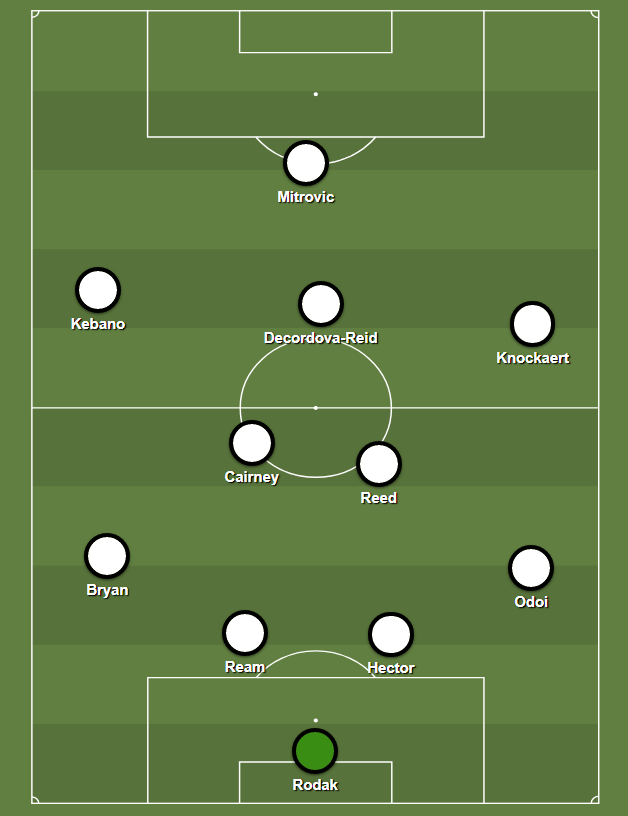 Out of possession, they almost looked like a 4-2-3-1 with Cairney sitting back alongside Reed: