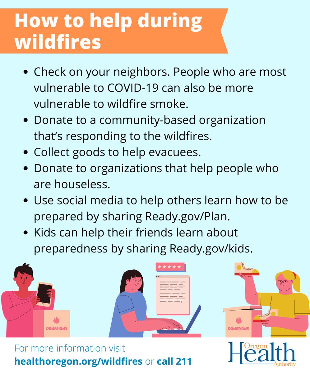 OHAOregon's tweet photo. Life is stressful for people in #Oregon right now with wildfires, smoke and #COVID19.  Helping is a great way to not only contribute to the community, but also help us feel like we can make a difference. Here are some ways you can help. #OregonWildfires2020 #OregonFires https://t.co/HpsFTgH24q