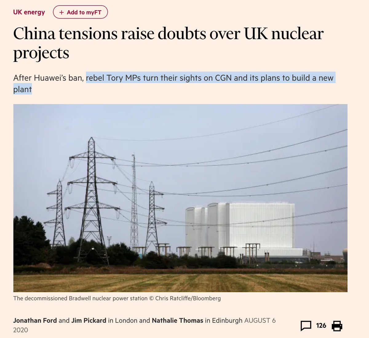 I didn't talk about apparent controversy over Chinese involvement in UK nuclear…Others will know better than me – but there's something a bit odd about the way that debate is being carried out, via newspaper op-eds from a certain clique of Tories21/ https://www.ft.com/content/9d0d3a75-d3f4-4cab-9176-be582140987c