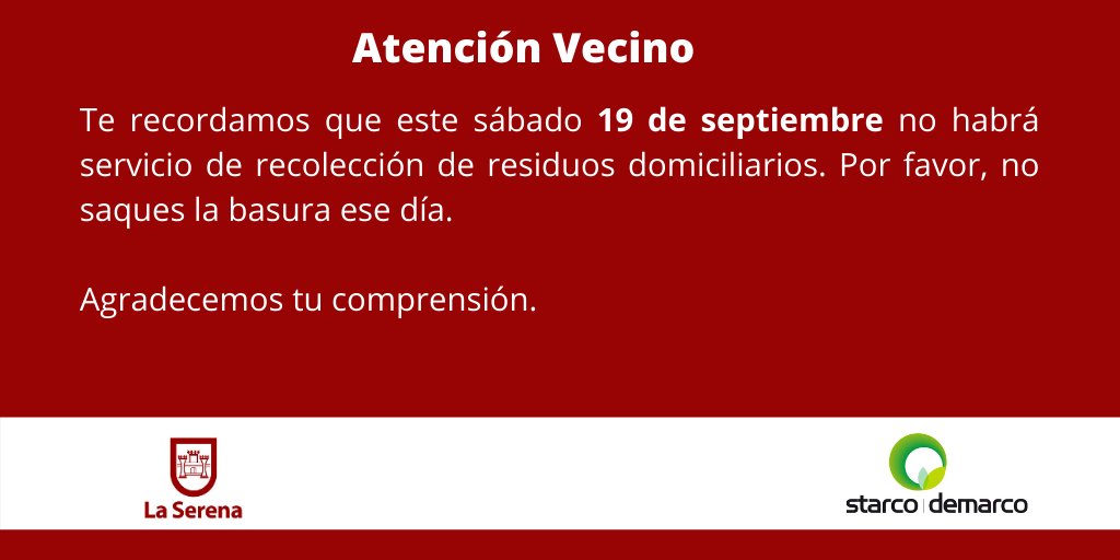 Información importante #LaSerena