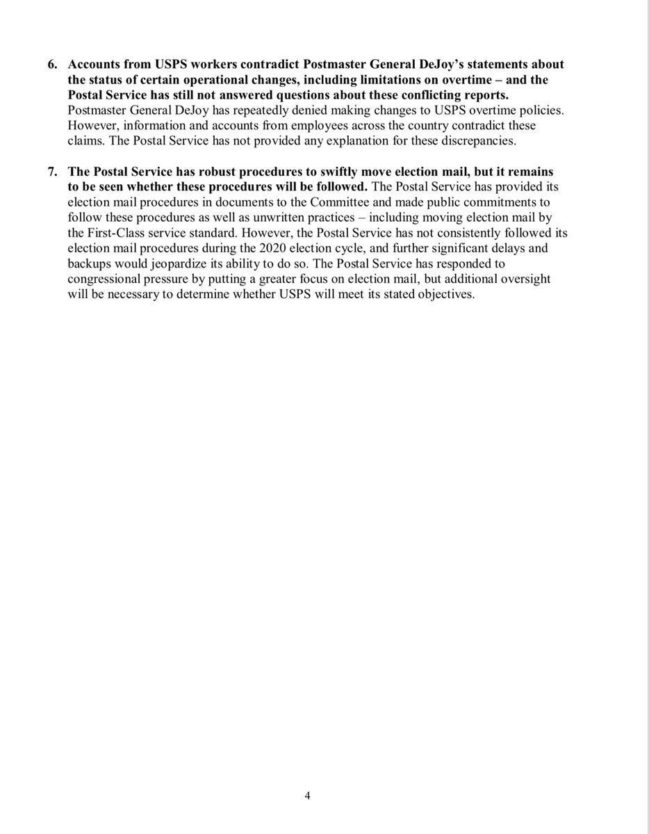 GOOD GAWD“..results of my investigation clearly show that Postmaster General DeJoy’s carelessly instituted operational changes to the Postal Service resulted in severe service impacts that harmed the lives and livelihoods of Michiganders and Americans,”  @SenGaryPeters