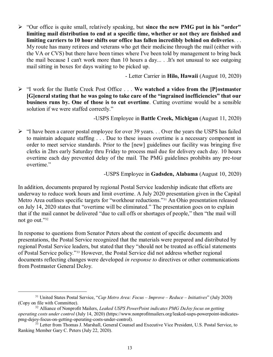 Good GAWD Almighty...  @SenGaryPeters has done us a great service - on the record“...accounts from Postal Service employees are provided with permission from among the over 7,700 submissions individuals have shared with Senator Peters...From August 7th https://twitter.com/File411/status/1291936978246787080?s=20