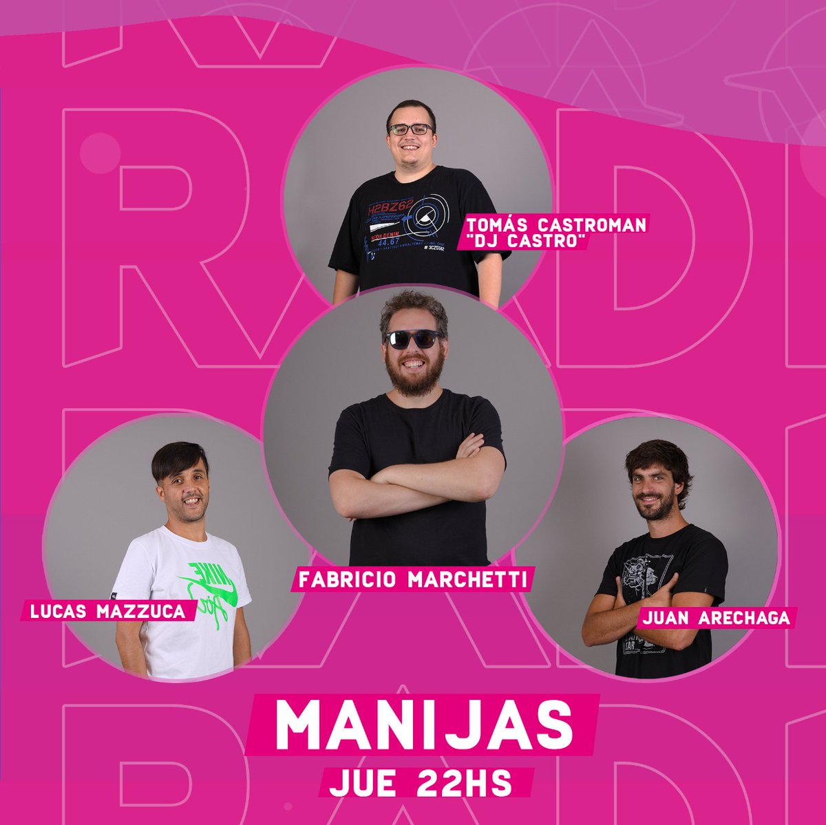 ManijasR's tweet photo. ¡HOY! desde las 22 hacemos MANIJAS en el aire de @gravityradiook con todo lo que sucede alrededor de la #músicaelectrónica 

👉JUEVES de 22 a 24
📻105.3 (La Plata) 
🖥 https://t.co/qctC601KW2

Con @MarcheFabricio, #TomasCastroman, @JuanIgnacioAre  y @lucasmazzuca https://t.co/k0m7c9peEG