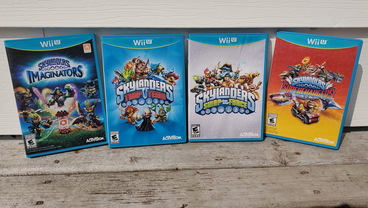 eastretrogamer's tweet photo. Some great Skylanders games for the Nintendo Wii U. #skylanders #skylanderstrapteam #skylanderscollection #skylandersswapforce #skylandersgiants #skylandersacademy #skylandersspyrosadventure #skylandersuperchargers #skylandersimaginators #skylandersgame #games #videogames #retro https://t.co/BJQ3llGKyz