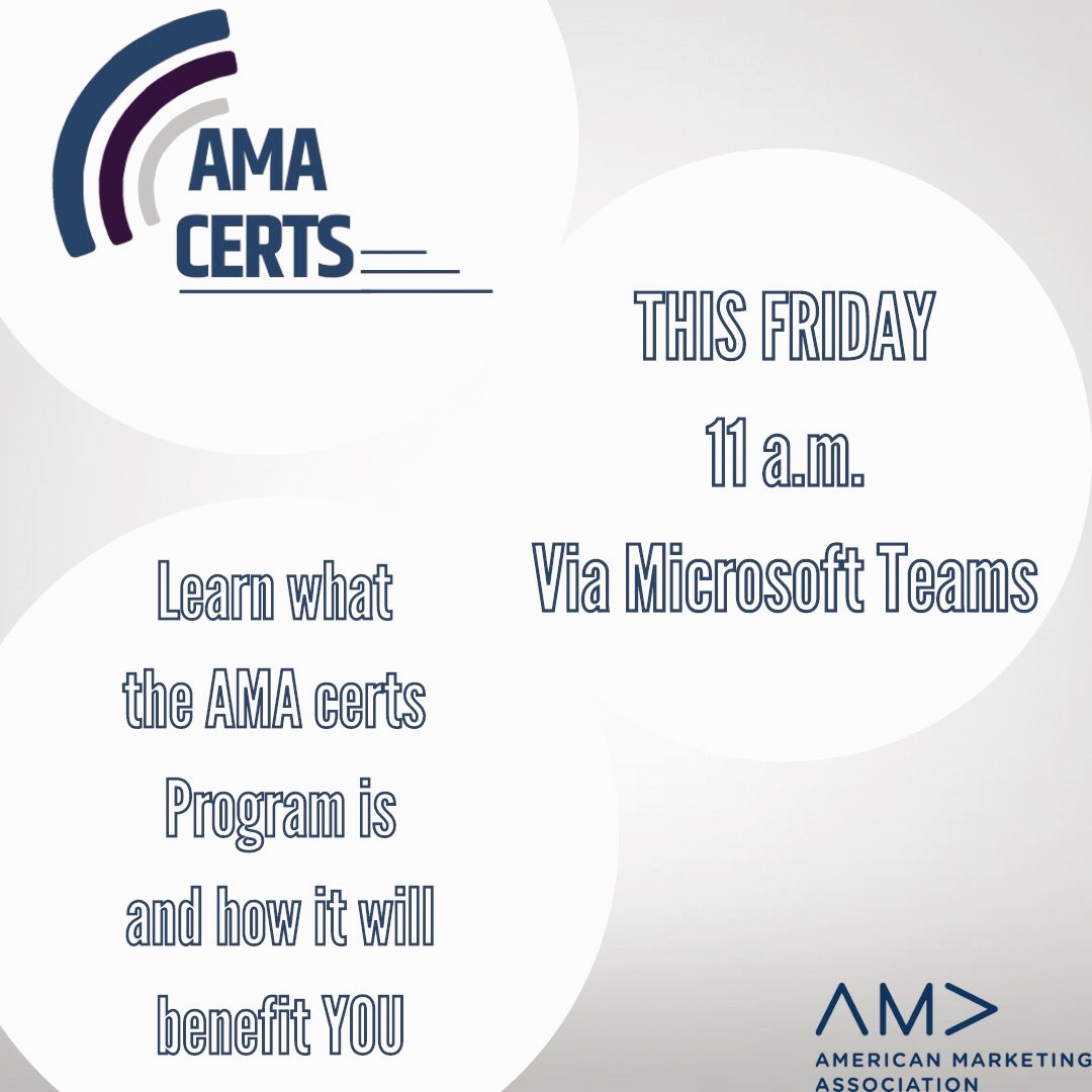 RowanAMA's tweet image. Join us tomorrow at 11a.m. and 12p.m. for our two new programs this year! AMA certs will take you through certifications that will look great on a resume. And Operation Rebrand will give you real life marketing experience as we work together to rebrand a real company!