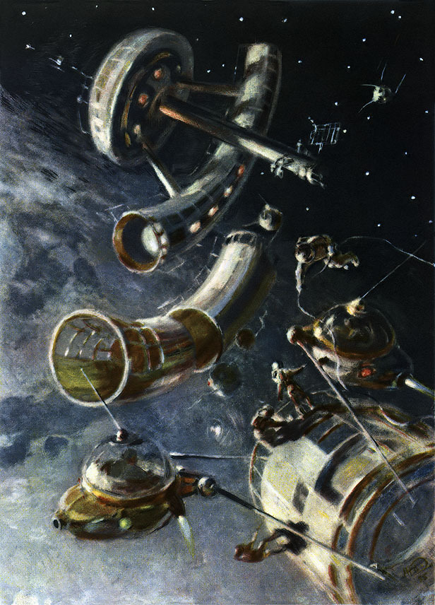 MadddScience's tweet image. retrofuturenaut:

“Construction of an artificial satellite of the Earth” by N. Kolchitsky, 1955 

Or, as it’s known by it’s orginal title: “Space macaroni” ift.tt/33BwlUO