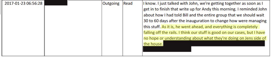 3\\We learned from the Strzok/Page texts there were two sides of the house: one side was the PapaD & Flynn investigations supervised by Peter Strzok; the other side, the Carter Page investigation supervised by Jennifer Boone.