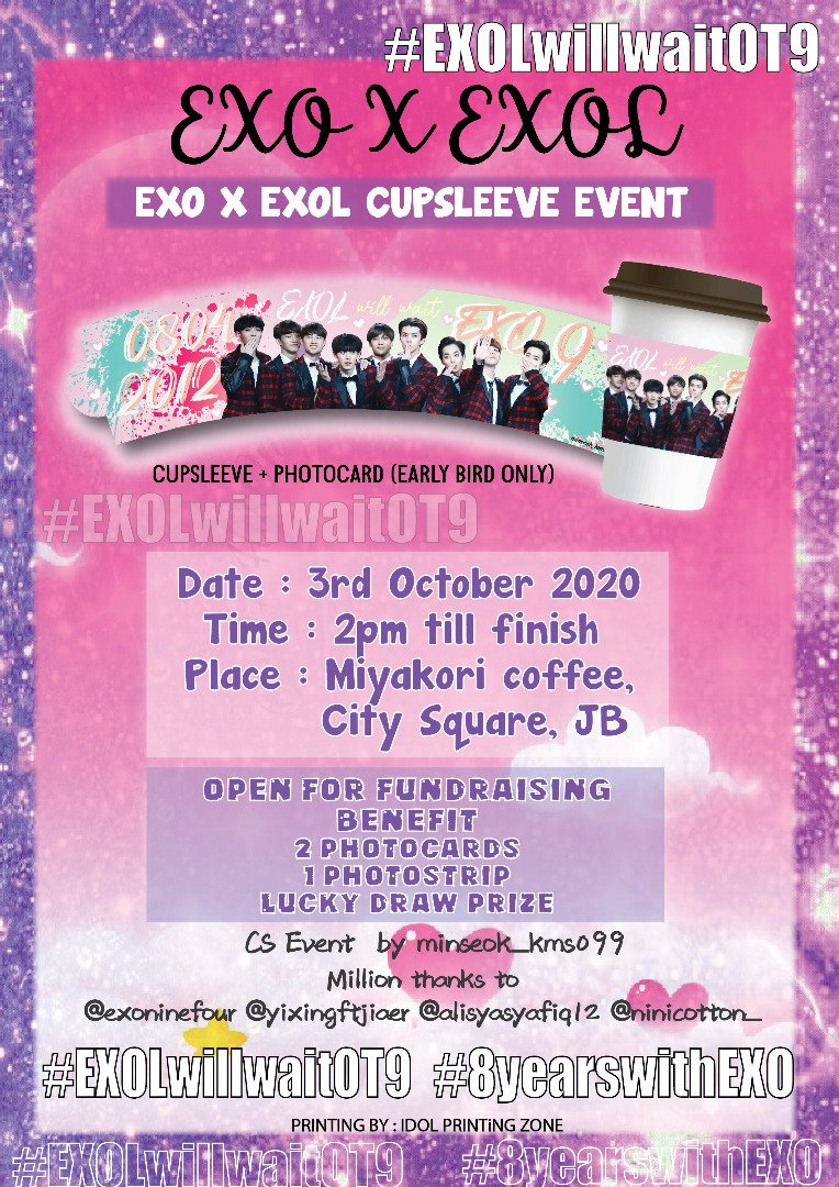 minseok_kms099's tweet photo. HELP RT

🎉🎉CALLING FOR JOHOREAN &amp; MALAYSIAN EXOL🎉🎉

Finally this CS will be distribute during event with @exoninefour
DO hit me &amp; say hi

LUCKY DRAW FOR DONATOR will be announced on 1st October 2020

DM for more info

@ExoJohor @pasar_EXO @My_EXO @cupsleeveMY #8YearsWithEXO https://t.co/OwtxQN6GO6