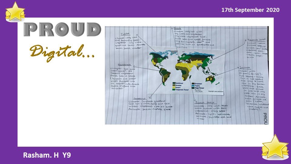GrangefieldTLC's tweet photo. Now we’ll share the beautiful PROUD work! So many amazing entries this week 👏🏻💜 #PROUD @Grangefield https://t.co/zLQG5ESs0b