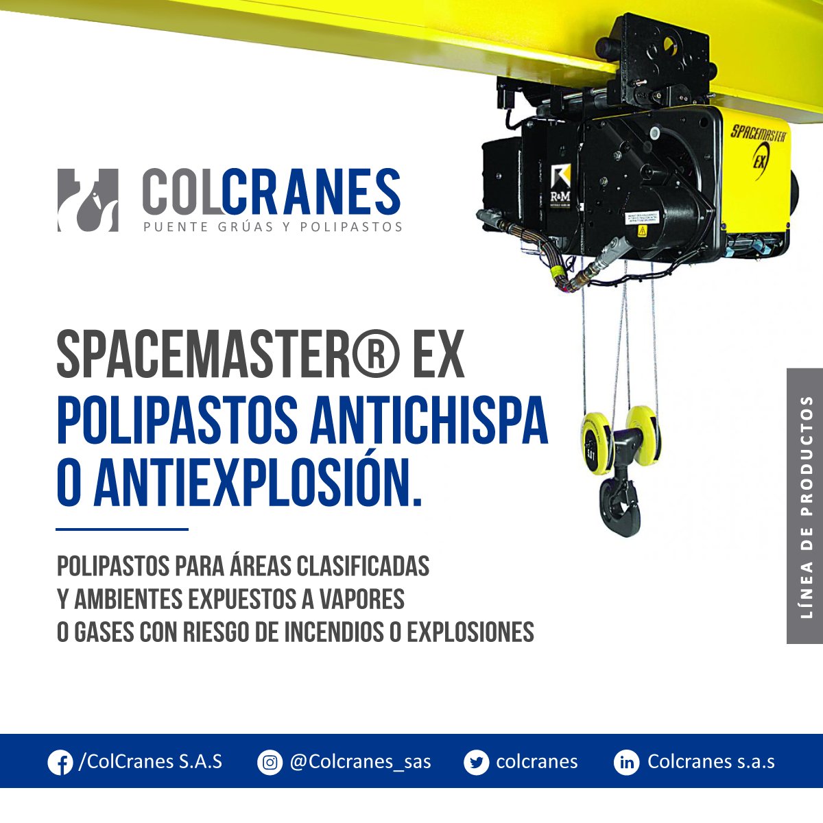 colcranes's tweet photo. En Colcranes suministramos equipos a prueba de explosión para áreas clasificadas.
¡Equipos con la protección requerida y calidad garantizada!
¿Necesita más información? ¡Contáctenos! +57 3156293396
E-mail: a.comercial@colcranes.com | ventas@colcranes.com
@RMHoist  #colcranes https://t.co/xgBWBujFPI