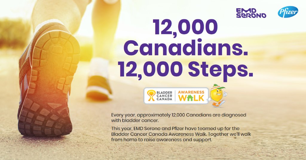 PfizerCA's tweet photo. Canadians, come walk with us! Together, employees from EMD Serono and Pfizer, are walking from home to support the @BladderCancerCA Walk https://t.co/uvCrMvwyuy #BCCwalk https://t.co/eKSXTb7I9Z