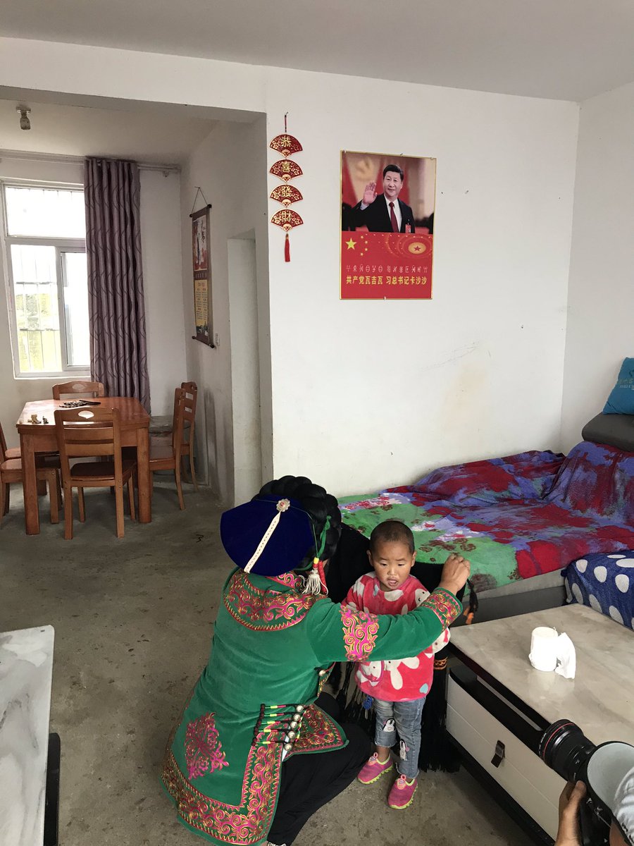 I spent most of last week on an official tour of poverty alleviation work in a mountainous region of Sichuan. Hard to convey the sheer intensity of the propaganda. Every home visited in every village has a poster of Xi Jinping.