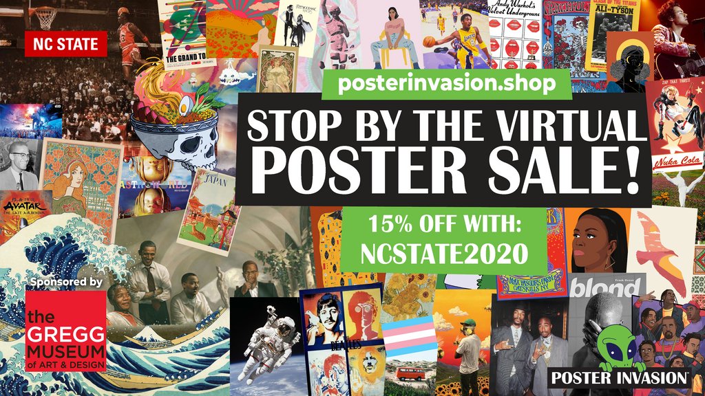 greggmuseum's tweet photo. Create your own art collection! Visit posterinvasion for a wide selections of posters, cards and more.
NCSTATE2020 for your discount.
https://t.co/GwgqHx3CCp
#greggmuseum, #artsncstate, #virtualpostersale2020, #posterinvasion https://t.co/lmiqX53JLY