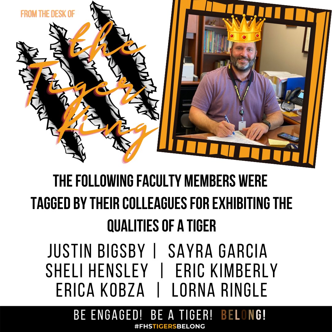fhstigersbelong's tweet photo. Behold! Look at these awesome Tigers being respectful, responsible, and/or safe!!! Congrats to all! #tagatiger https://t.co/HcrZ4rRwYx