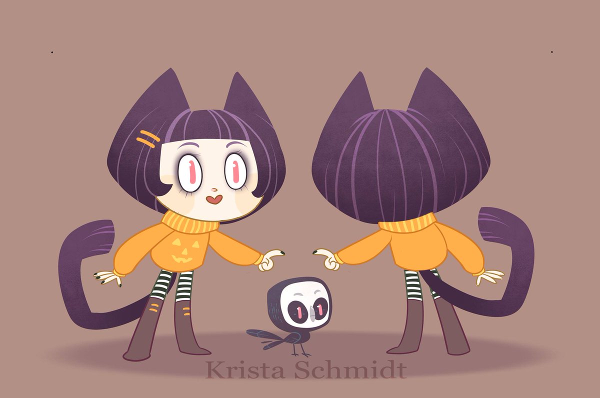 kristarts's tweet photo. I need to redesign this spooky little baby #characterdesign #halloweencat https://t.co/HjYs8SKL7b