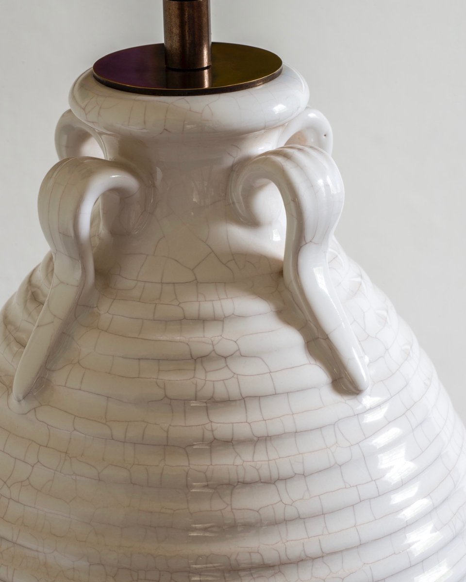 Decorative handles and ridged lines add a layer of complexity to the Holden Vase.

#vaughandesigns #design #interior123 #decoration #vaughan #englishdesign #lighting #interiordesign #homedecor #home #interiors #wyndham #vase #tablelamp #elthamcollection #newproduct