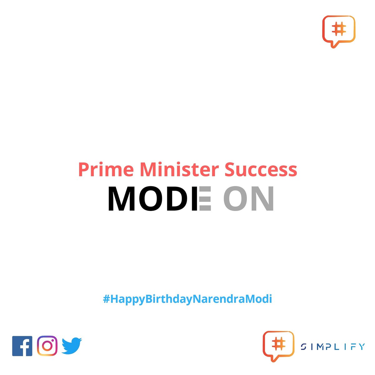 Simplify009's tweet photo. Happy Birthday @narendramodi @PMOIndia 
#HappyBirthdayNaMo #HappyBdayPMModi #HappyBirthdayNarendraModi #happybirthdaymodiji #HappyBdayNaMo #narendramodiji #happybirthday #ModiJiAt70 #PMOfIndia https://t.co/7tDlcrRwiM
