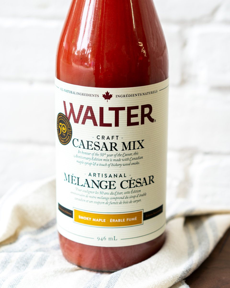 waltercaesar's tweet photo. With notes of #Canadian maple syrup and hickory wood smoke, our Smoky Maple Craft Caesar Mix is perfect for rich and robust caesars.
Just add your favourite spirit, a squeeze of citrus and enjoy.
#WalterCraftCaesar #Cheers #WalterCaesar #SmokyMaple https://t.co/kxQE7zobjH
