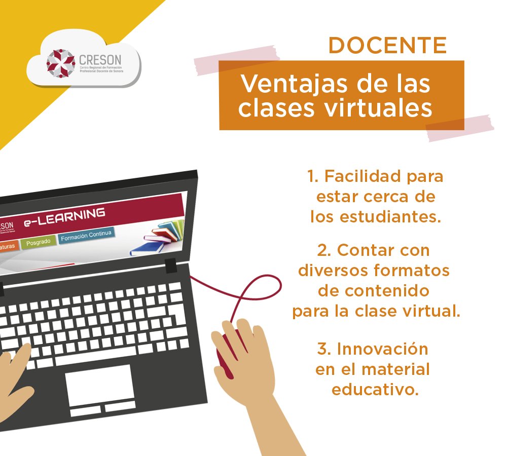 cresonsonora's tweet photo. Docentes: 3 beneficios de las clases virtuales 😊

#FelizJueves https://t.co/8WGtEI5Od0