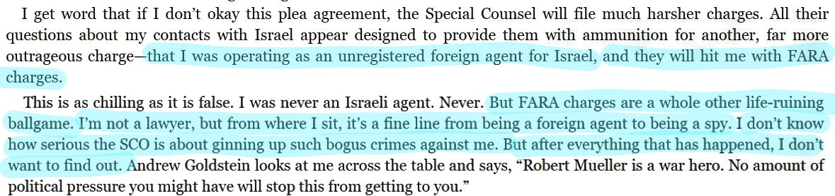 16\\PapaD acknowledges in his book that the Special Counsel Office threatened him with FARA charges.