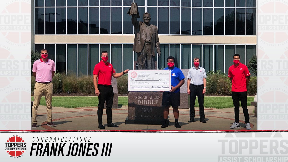 wkuphilanthropy's tweet photo. Frank Jones III, a #WKU freshman from Bowling Green, is the inaugural recipient of the @ToppersAssist Scholarship. Jones, a 2020 Bowling Green High School graduate, is pursuing a degree in Sports Management. Read more at https://t.co/biYRFjiJc5. #TopsGivingBack #AssistingOthers https://t.co/SnAgErsa6j