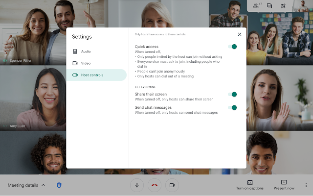 jrsowash's tweet photo. Google has started rolling out new moderator features for #GoogleMeet.

Here's what we have so far:
👍 Turn chat on / off
👍Turn screensharing on / off
👍 Enable "quick access" to speed up the process of joining a meeting.

#GoogleEDU #remoteteaching #teachertwitter https://t.co/DgT7b3iWkm