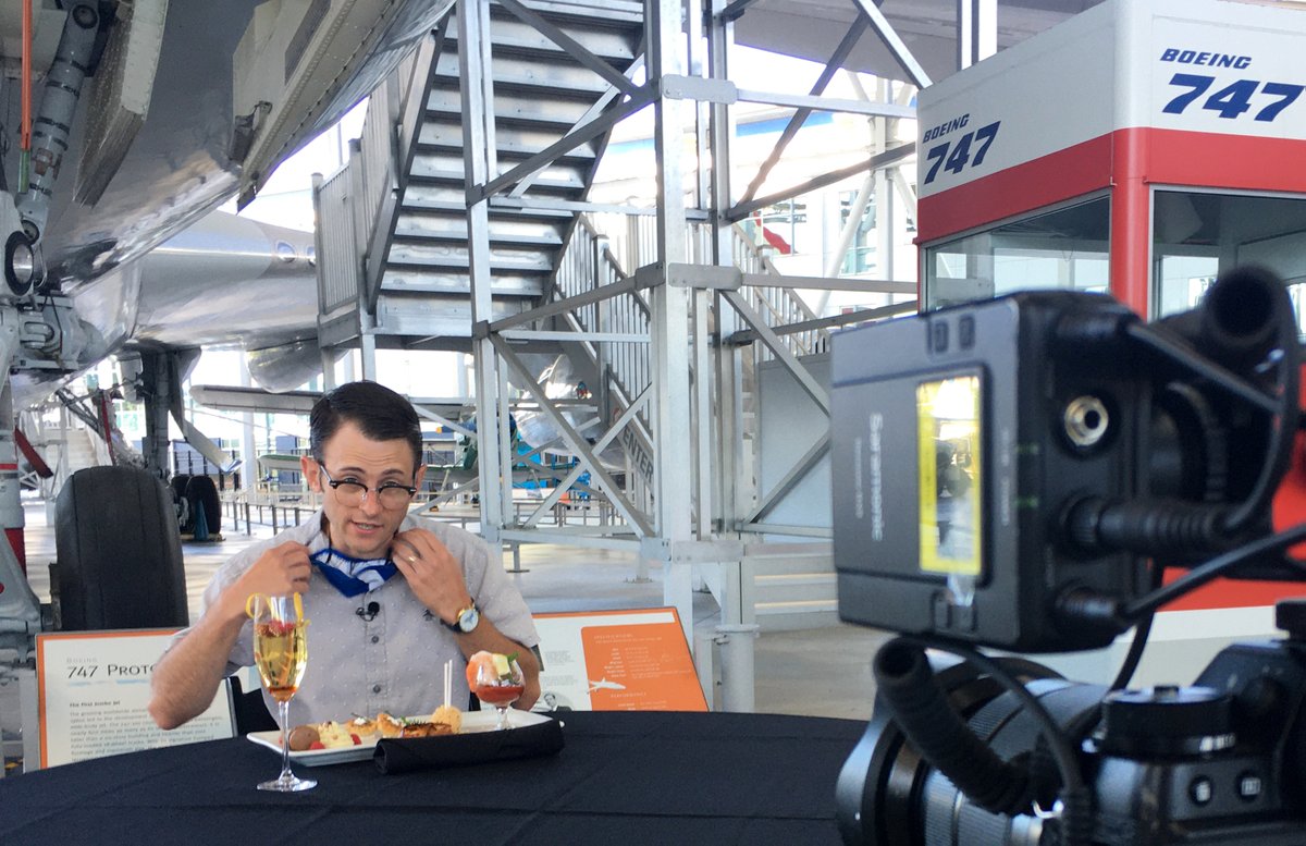 museumofflight's tweet photo. KOMO TV's @SeattleRefined had our 747 "Cocktails with the Queen" Premium Experience recently, and will air the story today at 3pm! And you can also watch online later. #avgeeks #KOMONews #seattlerefined #Boeing747 https://t.co/q9lP93yeuj
