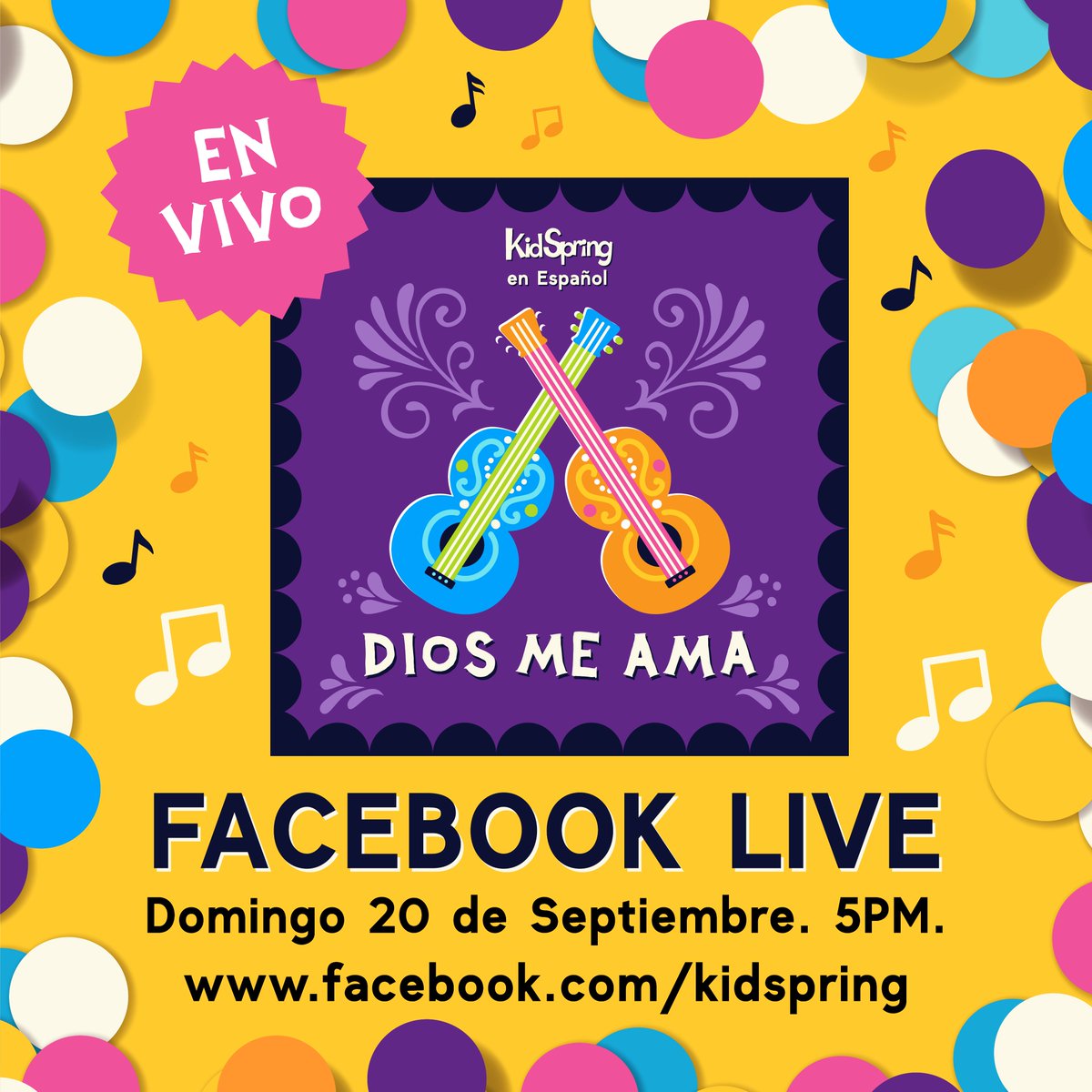 Mañana es el día! “Dios me Ama” Nuestro nuevo álbum en español para niños estará disponible en todas las plataformas digitales. Queremos invitarte a que te unas a la celebración EN VIVO Mañana a las 5 pm!