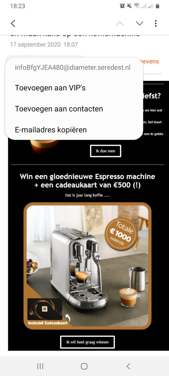 EdWebers's tweet photo. WAARSCHUWING!!!!!!! Trap er niet in #phising #mailware #waarschuwing krijg ik vandaag een aantal emails, ja duh... https://t.co/vOh4m5fOw8