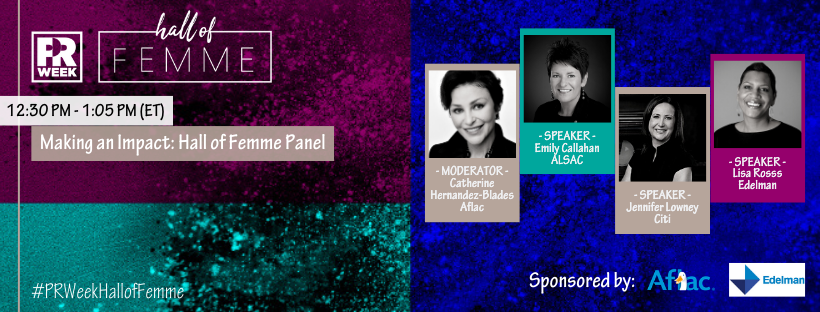 PRWeekUS's tweet photo. Join us now for our first panel! Hear advice from leaders in the Hall of Femme on growing in a career, making a meaningful impact and how to lead in unprecedented circumstances like we are facing now. #PRWeekHallofFemme #PRWeek https://t.co/CWoxbGh4Ax https://t.co/ROVFz4SMpe