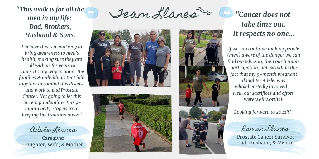 ZEROCancer's tweet image. Team Llanes is not letting #COVID stop them from participating in our LA Virtual Event. They do this for their Dad, Grandpa, and Ramon Llanes, raising #prostatecancer awareness in their local neighborhood! bit.ly/32BDXaE
#ZEROStrong #ProstateCancerAwarenessMonth
