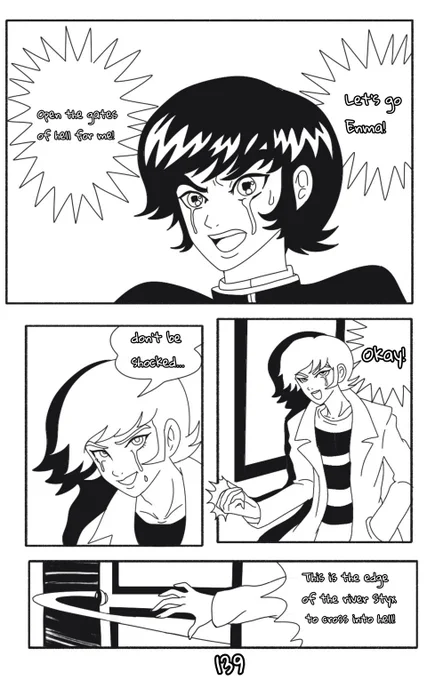 Page 139 from the Devilman manga (Go Nagai) 
Redrawing in digital + Color. I still don't know how to properly use the drawing apps on my smartphone, I keep trying. 