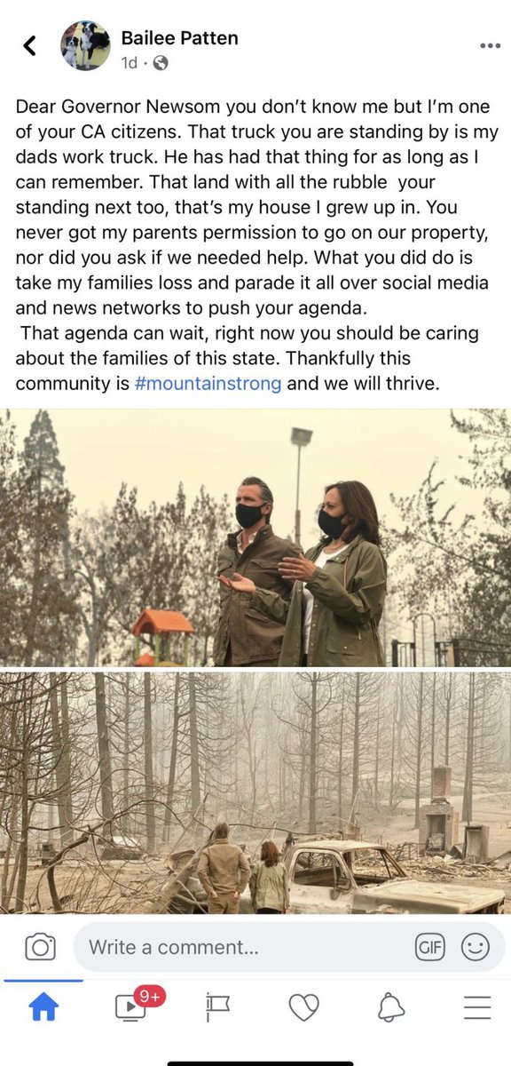 CSinclairtv's tweet photo. A California family has not yet returned to their property to see what remains, STILL @KamalaHarris &amp; @GavinNewsom used their family home as a political backdrop. Using one family’s loss for their own political gain. https://t.co/dahYkvI1Ri