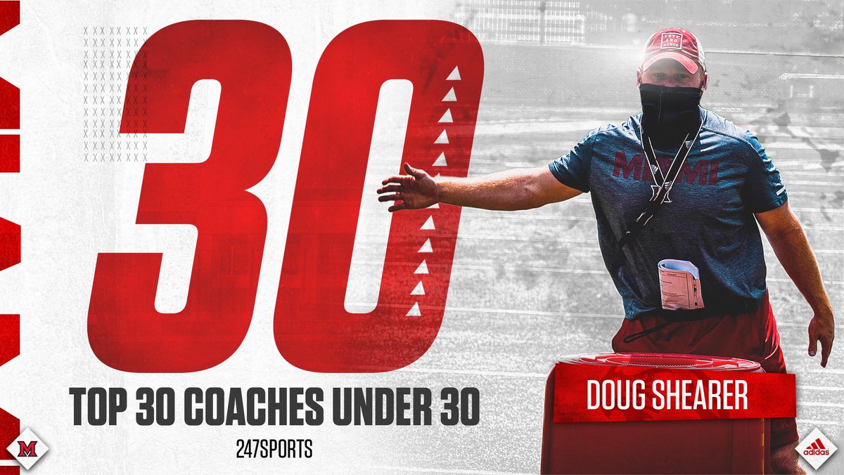MiamiOHFootball's tweet photo. Congratulations to @CoachDShearer for being named one of the Nation's Top 3️⃣0️⃣ Coaches Under 3️⃣0️⃣ Years Old ‼

#RiseUpRedHawks https://t.co/l1dcK3uyhX