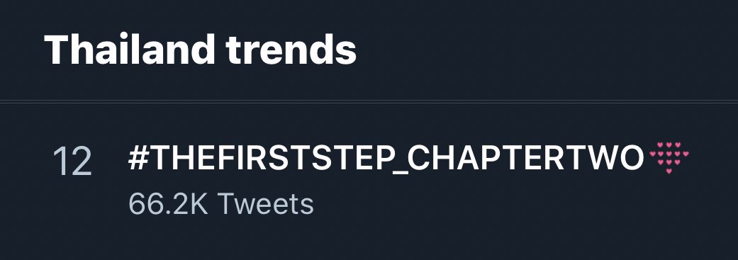 JeongWooTH's tweet photo. Thailand Trends 🎉

#THEFIRSTSTEP_CHAPTERTWO #12
#ILOVESTREAMDay2 #16 

อย่าลืมเล่นแฮชแท็กหัวใจนุ้บนิ้บกันนะคะ 🥺💞 ซอฟท์หวาน
#TREASURE  
#트레저    
#사랑해  
@treasuremembers https://t.co/o8BJAdLlwe
