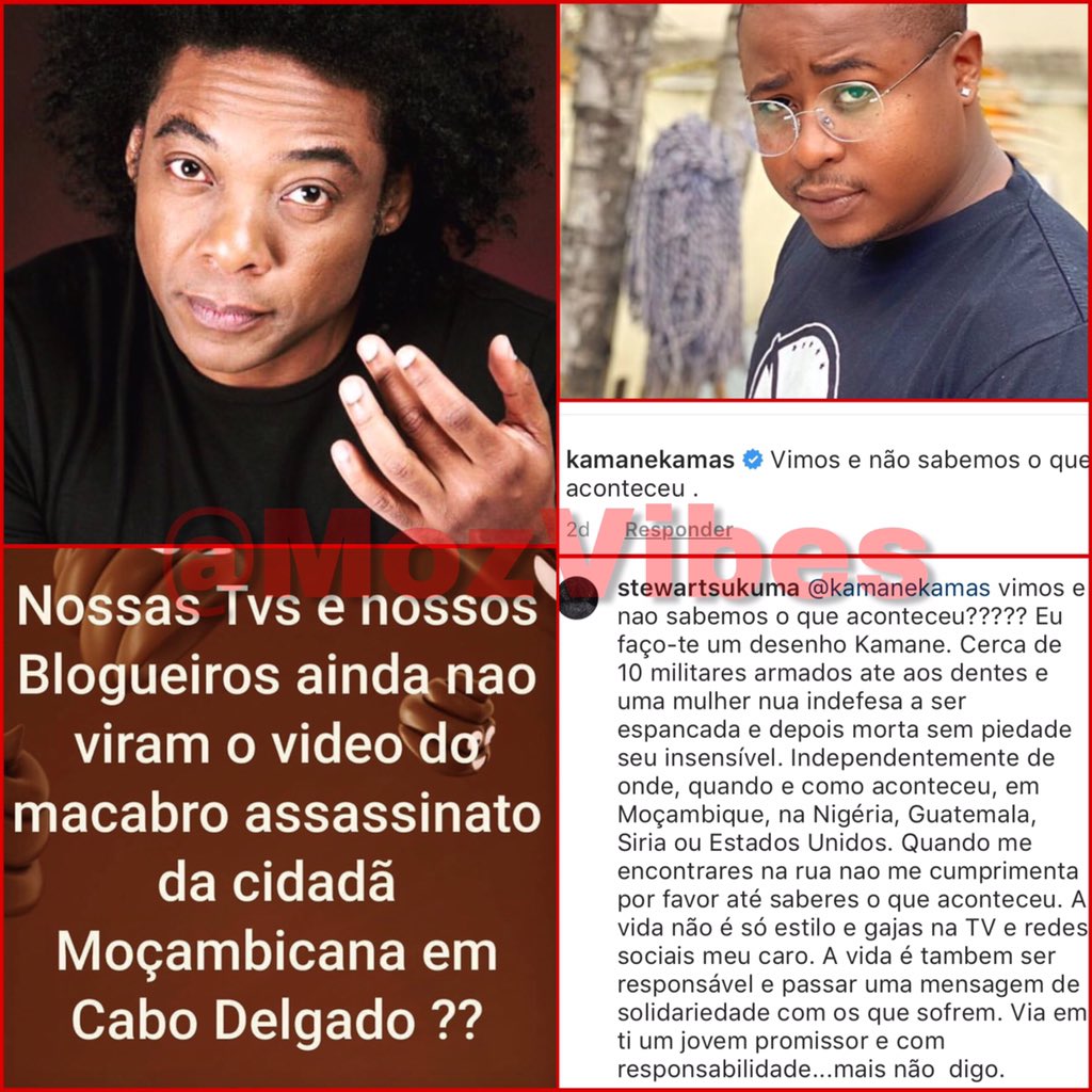 mozvibes's tweet photo. #Stewartsukuma sentiu-se muito ofendido com a indiferença e falta de sensibilidade do cantor e apresentador #kamanekamas sobre o assassinato macabro de uma senhora nua e indefesa pelas supostas tropas da FADM.

Deixe sua opinião nos comentários. https://t.co/3hkgI7Mftu