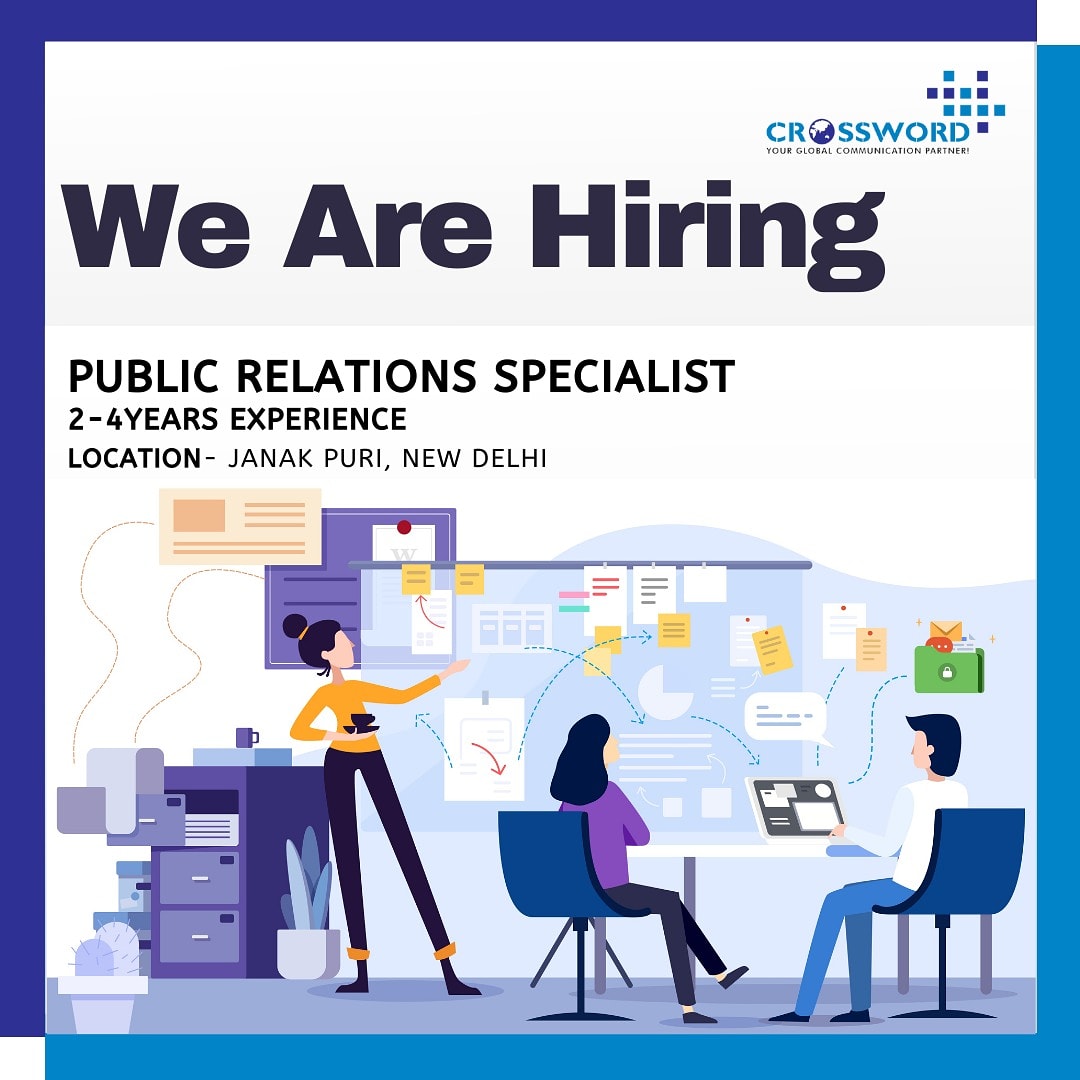 CrosswordPr's tweet photo. Crossword PR hiring PR Specialist
β 2-4Years Experience
β 5Days Working
β Strong Communication Skills
β Good Media Contacts
Location- Janak Puri, New Delhi
.
Share your CV at himanshi.kapoor@crossword-pr.com
.
#CrosswordPR #PRHiring #Hiring #SeniorPR #Job https://t.co/NXkFct9pWd
